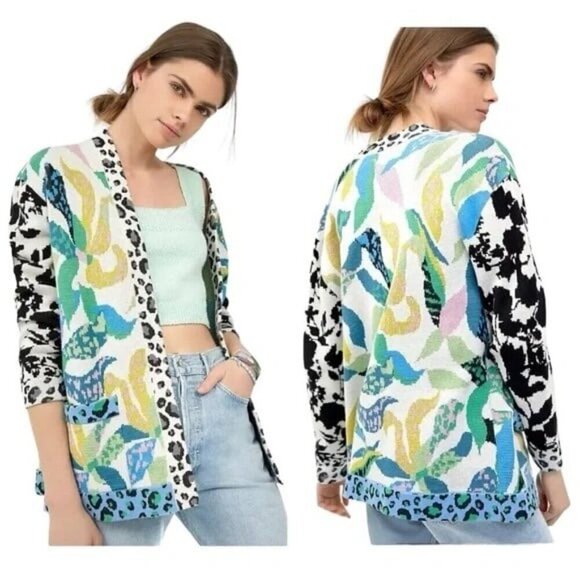 Anthropologie Maeve Savannah Contrast Cardigan S - Picture 1 of 8